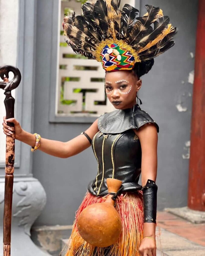 Emmanuella Awedana Apuri's outfit at Miss Tourism World sashing ceremony