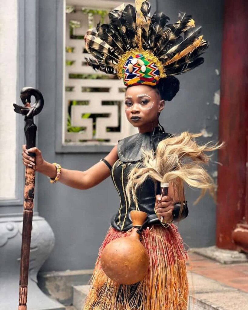 Emmanuella Awedana Apuri's outfit at Miss Tourism World sashing ceremony