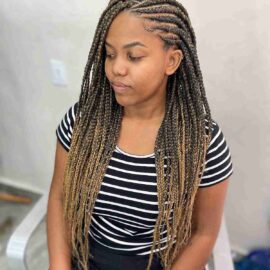 brunette-lemonade-ghana-braids-with-blonde-highlights