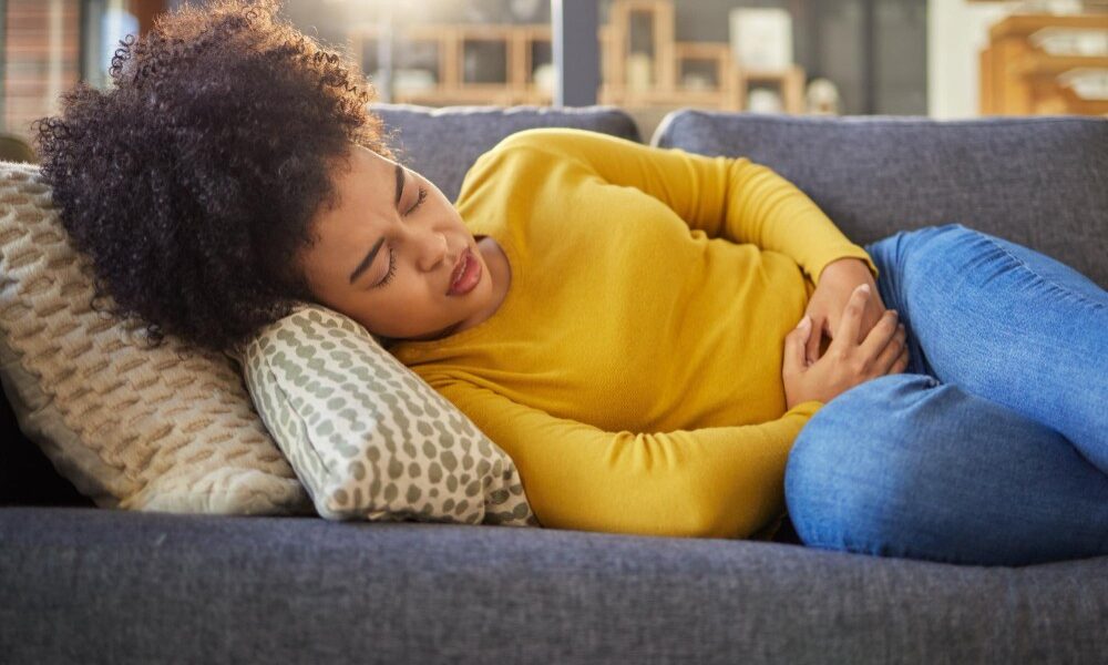 A Woman in pain (PCOS)
