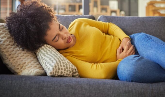 A Woman in pain (PCOS)