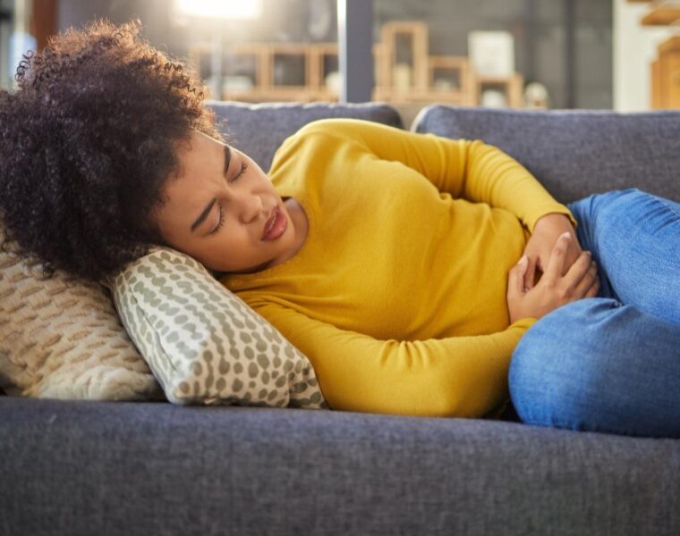 A Woman in pain (PCOS)